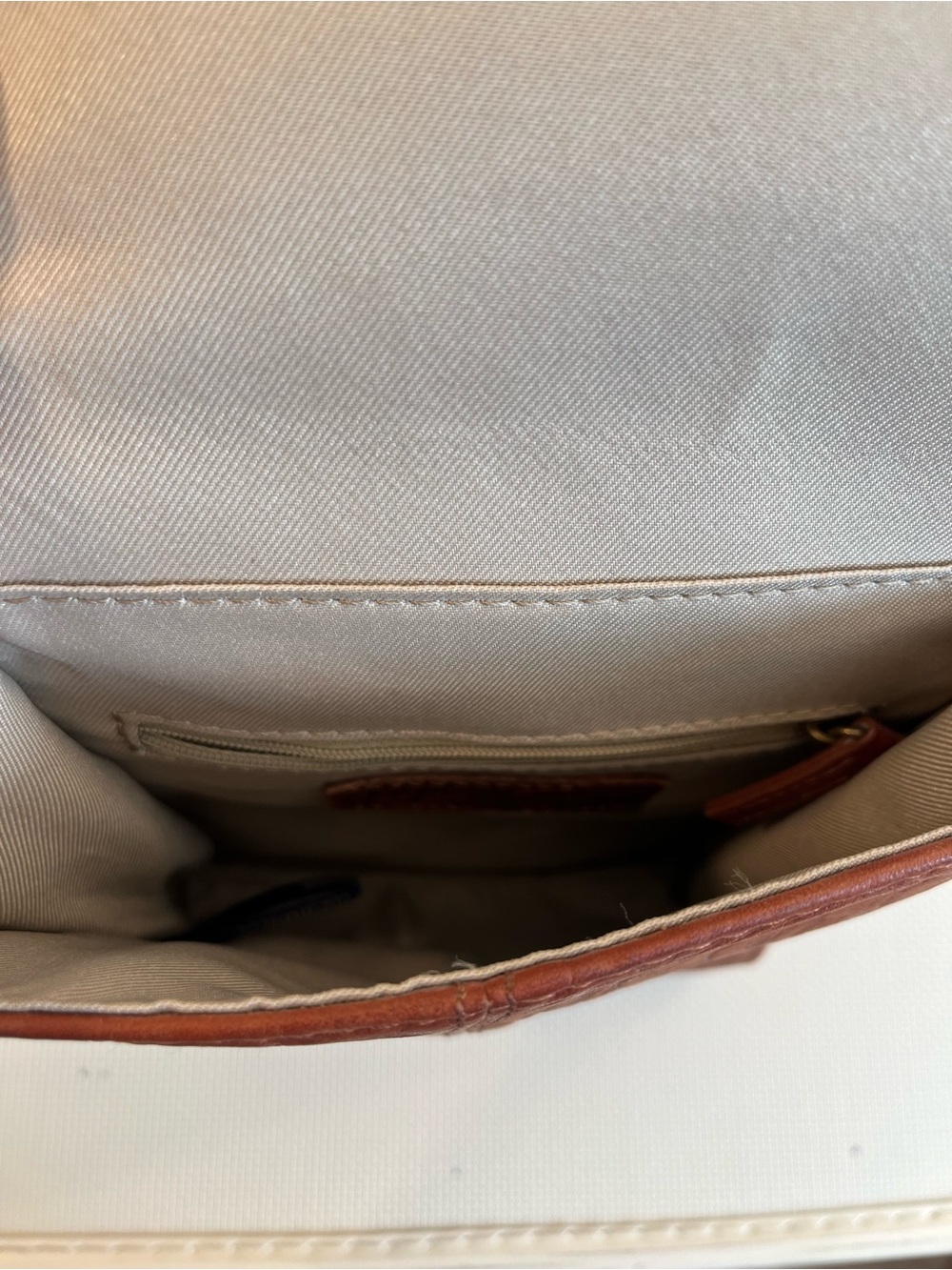 American Leather Co. Embossed Crossbody Bag - Brown - Picture 5 of 8